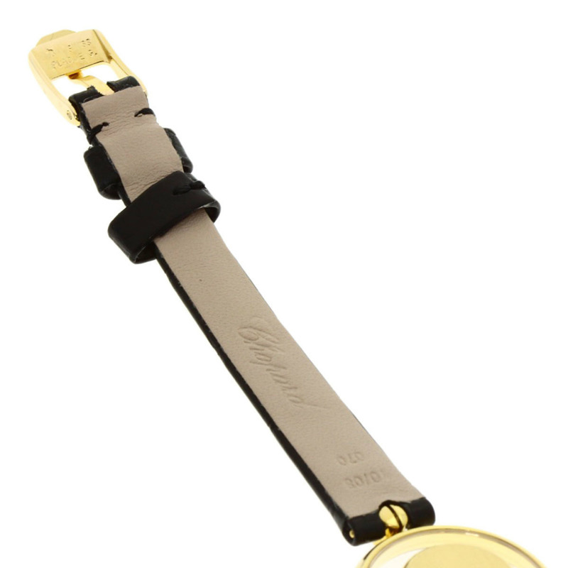 蕭邦 20/4191-21 Happy Diamonds 紅寶石腕錶,18K黃金錶殼搭配皮革錶帶,女士款-9