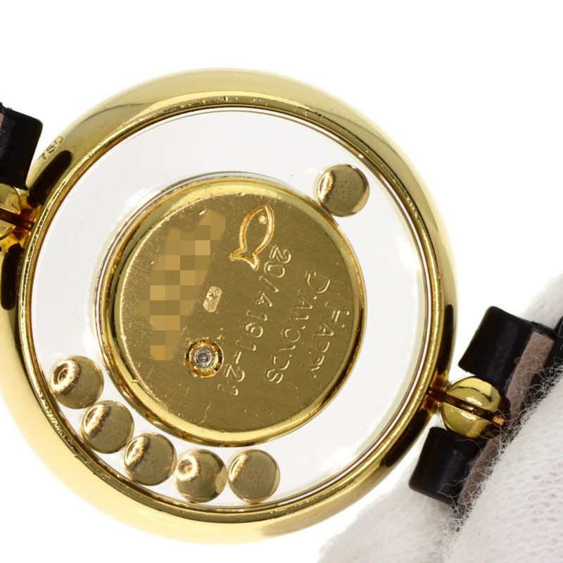 蕭邦 20/4191-21 Happy Diamonds 紅寶石腕錶,18K黃金錶殼搭配皮革錶帶,女士款-23