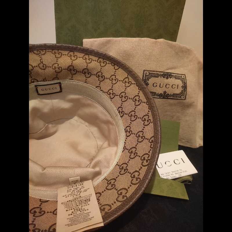 ✨ Gucci 經典緹花滾皮邊帽（近新） ✨-2