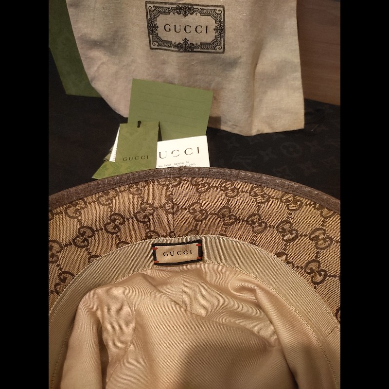 ✨ Gucci 經典緹花滾皮邊帽（近新） ✨-3