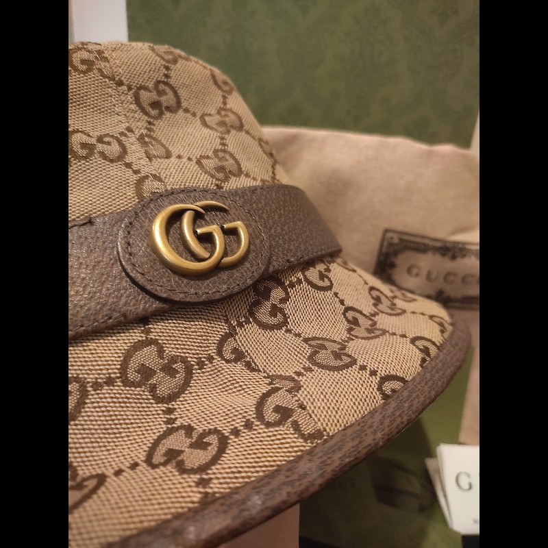 ✨ Gucci 經典緹花滾皮邊帽（近新） ✨-7