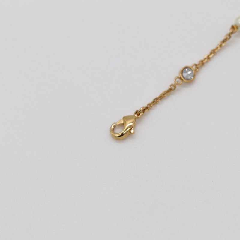 DIOR 迪奧 經典CC 金色 Logo 水鑽 珍珠 手鍊-6