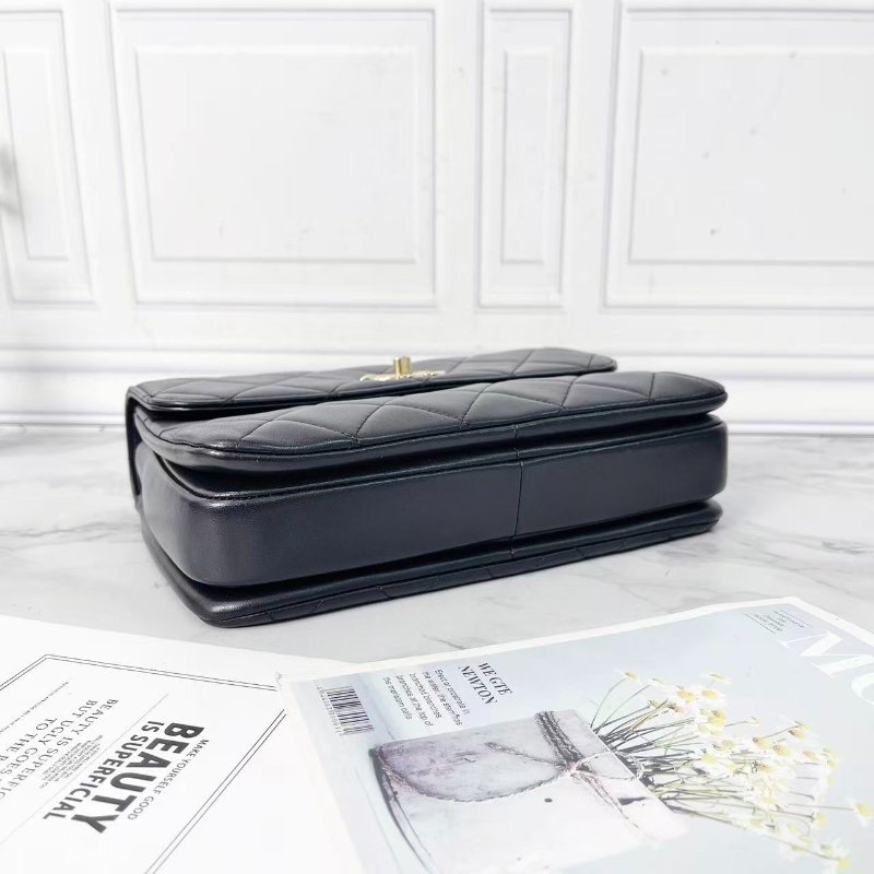 Chanel 21B 黑金trendy cc小號手提肩背斜背包 芯片款 25×17×9cm 98新配件塵袋-6