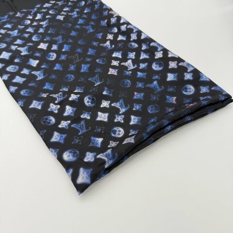 Louis Vuitton 路易威登 Bandana 黑色 藍色 絲綢 方巾
