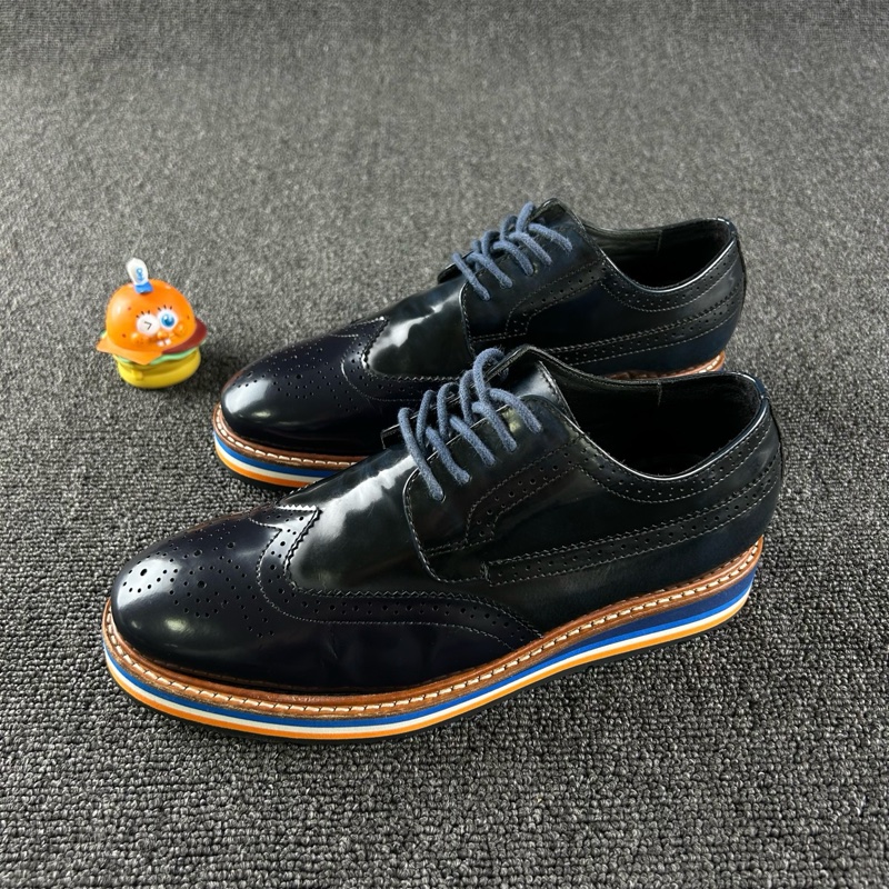 98新Prada普拉達拼色松糕鞋 尺碼:37 厚底設計 上腳增高 時尚百搭HB5340-0