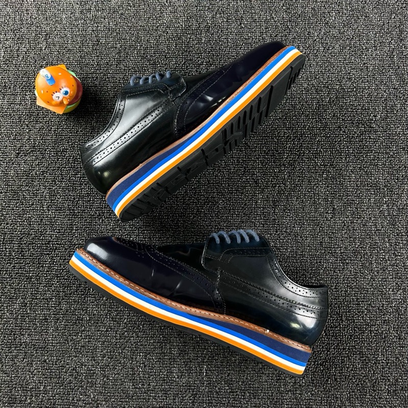 98新Prada普拉達拼色松糕鞋 尺碼:37 厚底設計 上腳增高 時尚百搭HB5340-2