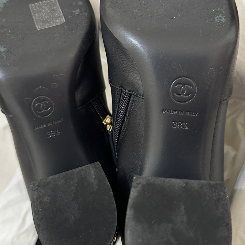 香奈兒Chanel近全新小羊皮低跟鞋38.5/黑色（跟高7cm)-12