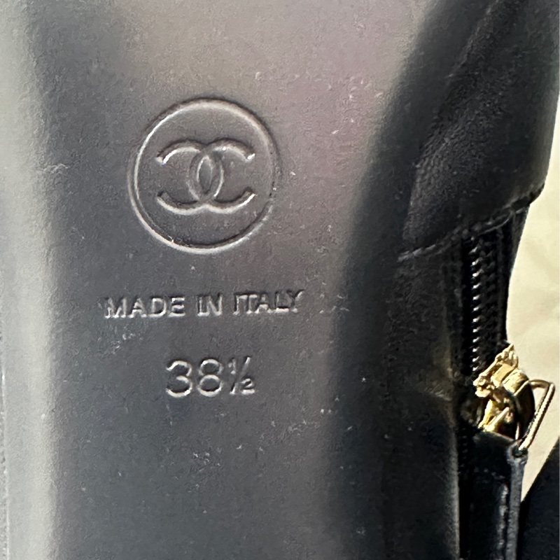 香奈兒Chanel近全新小羊皮低跟鞋38.5/黑色（跟高7cm)-13