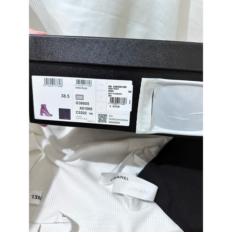 香奈兒Chanel近全新小羊皮低跟鞋38.5/黑色（跟高7cm)-14