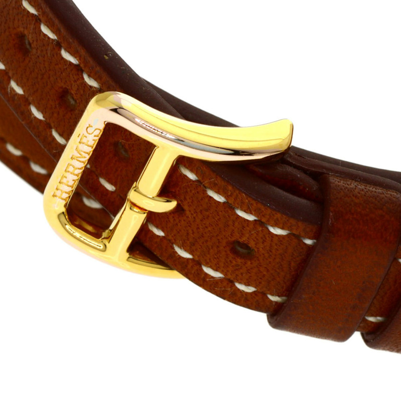 愛馬仕 HH1.101 H 迷你雙圈腕錶 GP/皮革 女士款-7