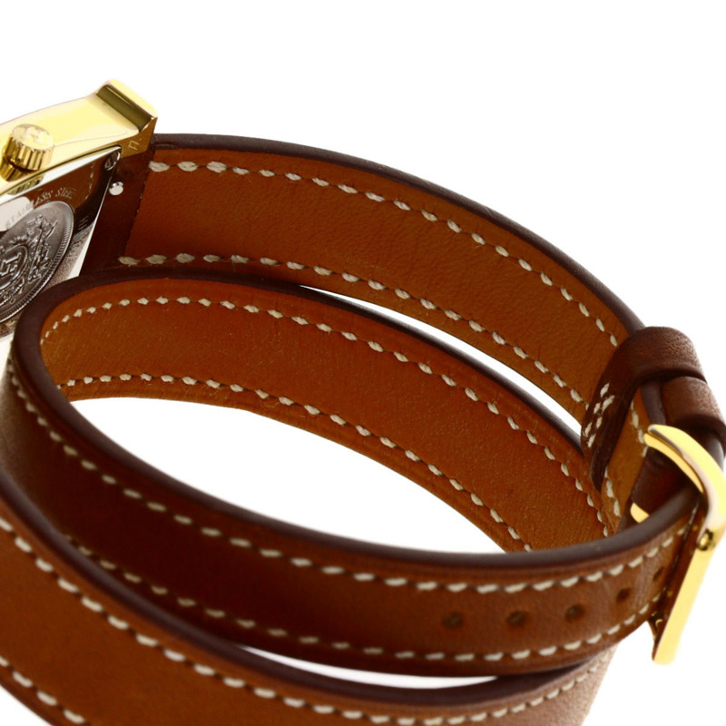 愛馬仕 HH1.101 H 迷你雙圈腕錶 GP/皮革 女士款-8