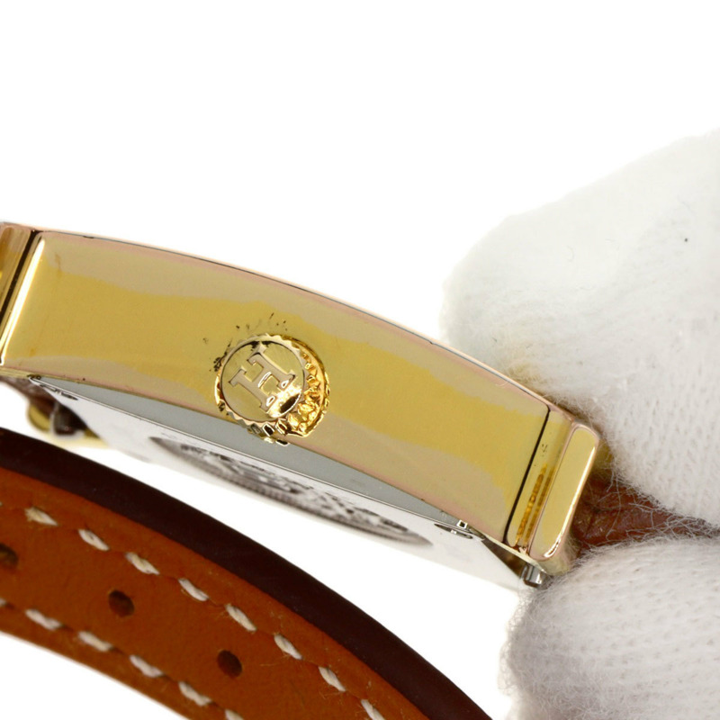 愛馬仕 HH1.101 H 迷你雙圈腕錶 GP/皮革 女士款-18