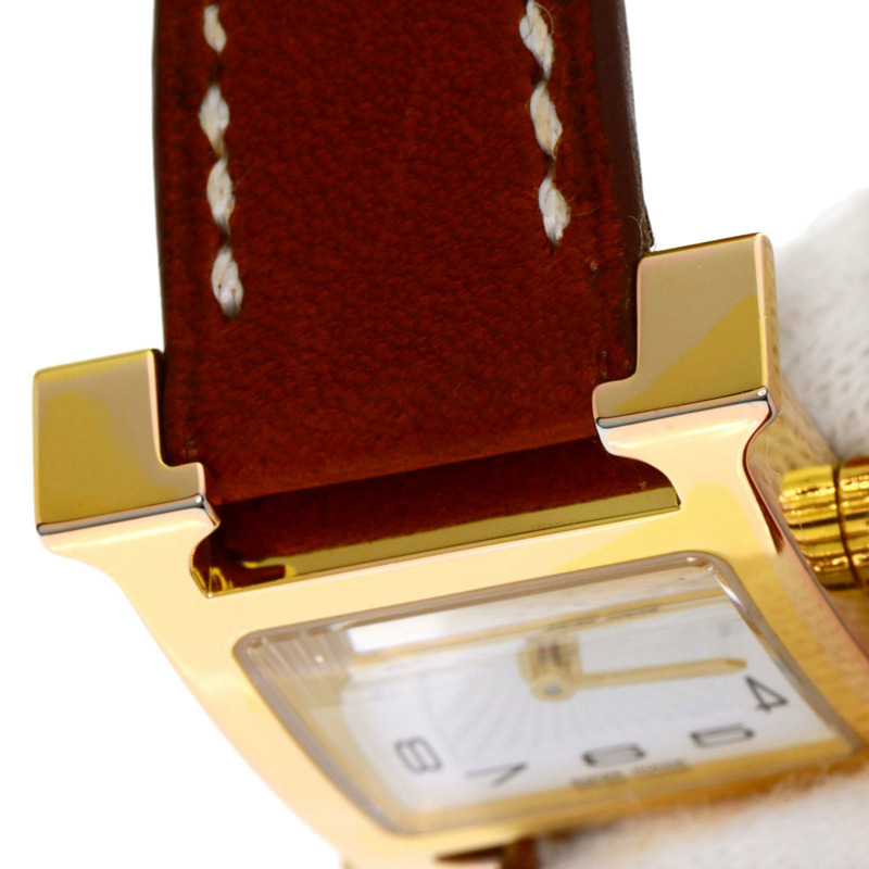 愛馬仕 HH1.101 H 迷你雙圈腕錶 GP/皮革 女士款-20