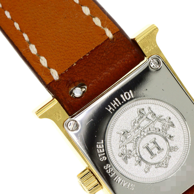 愛馬仕 HH1.101 H 迷你雙圈腕錶 GP/皮革 女士款-25