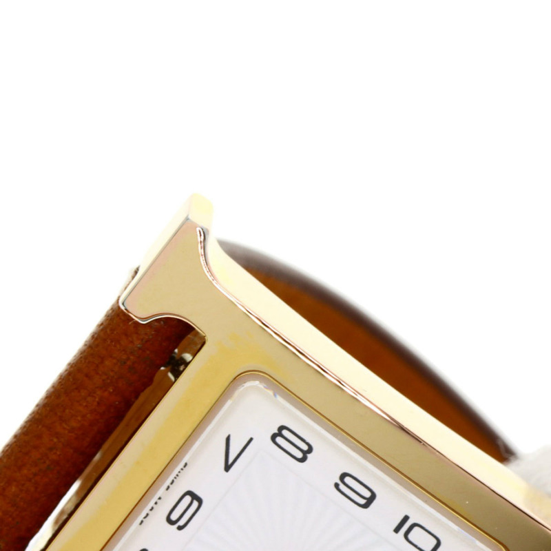 愛馬仕 HH1.101 H 迷你雙圈腕錶 GP/皮革 女士款-26