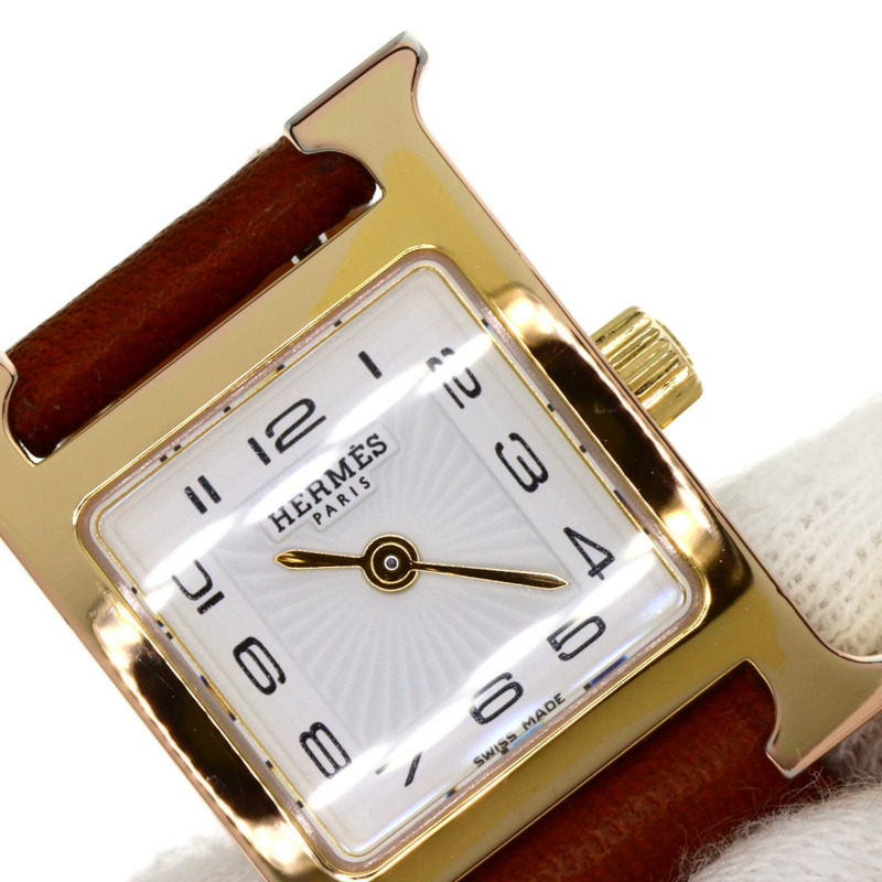 愛馬仕 HH1.101 H 迷你雙圈腕錶 GP/皮革 女士款-27