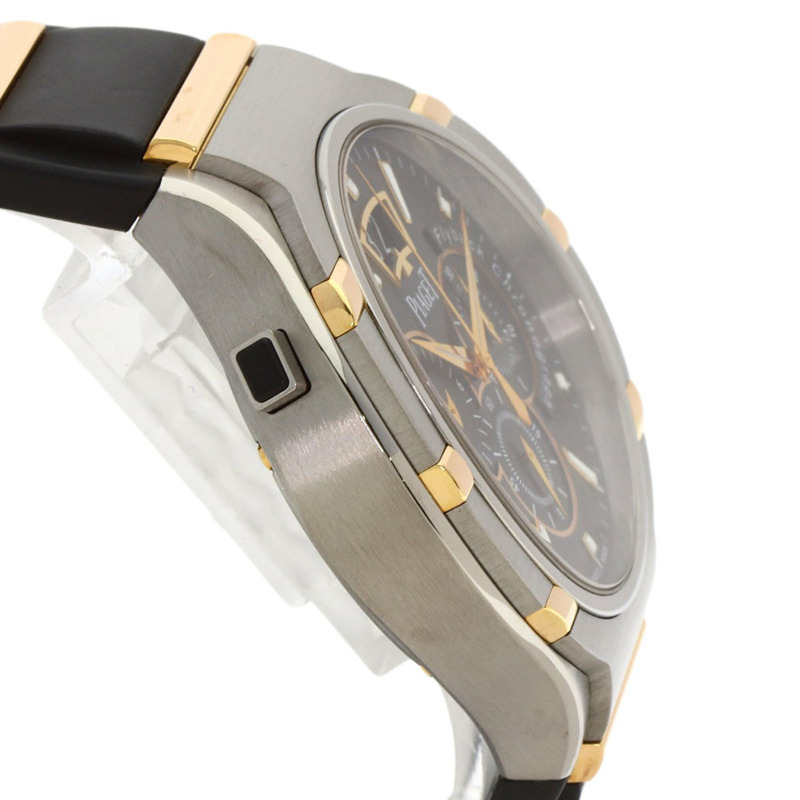 伯爵 GOA36002 Polo 45 飛返計時腕錶,鈦金屬/橡膠/鈦金屬 x 18K鍍金男士腕錶-5