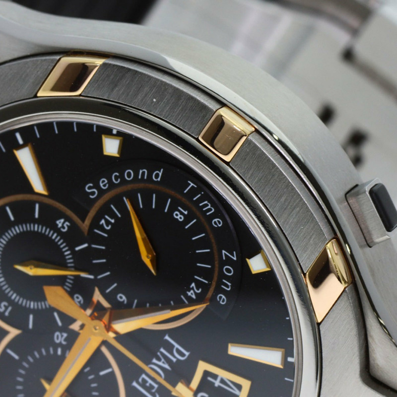 伯爵 GOA36002 Polo 45 飛返計時腕錶,鈦金屬/橡膠/鈦金屬 x 18K鍍金男士腕錶-19