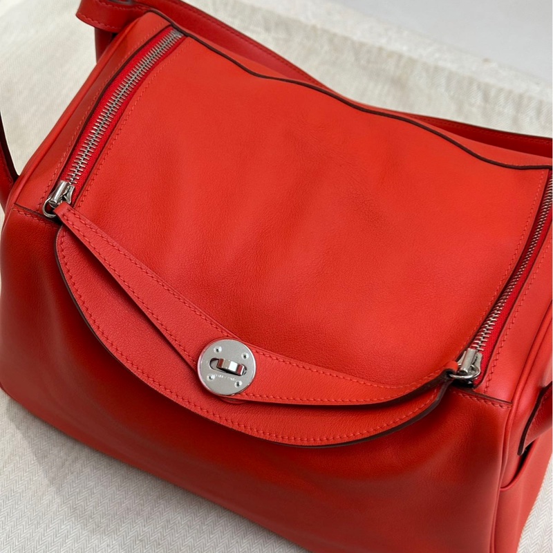 🌈Hermes❤️Lindy 30❤️橙紅色銀扣🌟99新🌟Swift皮🌟-2