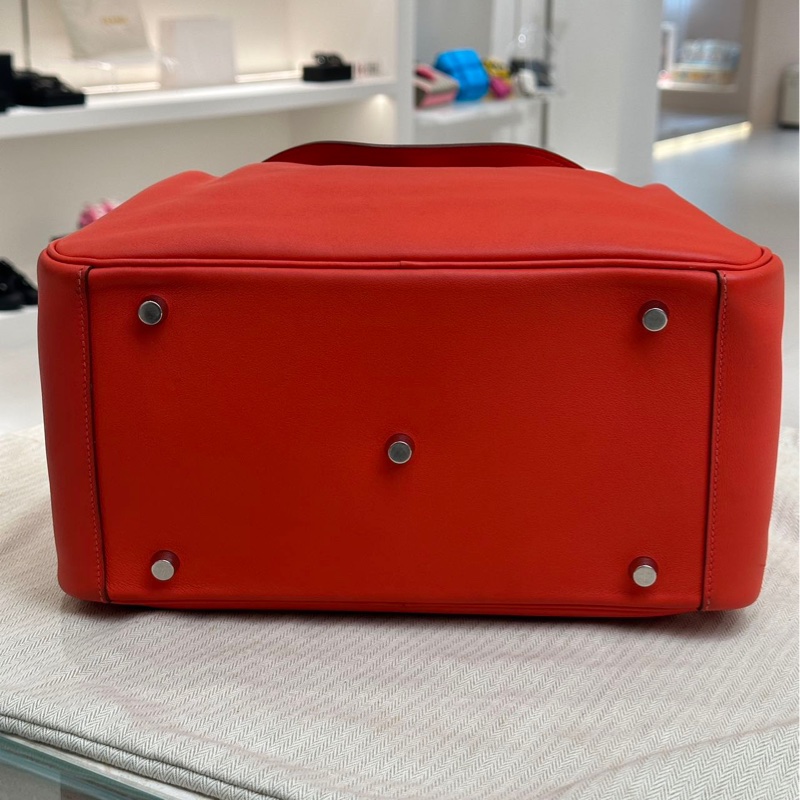 🌈Hermes❤️Lindy 30❤️橙紅色銀扣🌟99新🌟Swift皮🌟-5