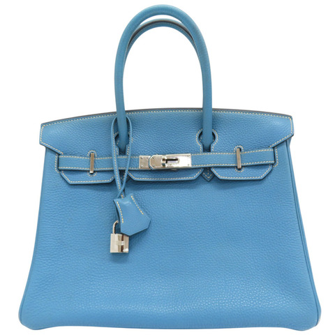 牛仔藍 Togo牛皮 Birkin30 柏金包 手提包 口D刻 金扣【HERMES 愛馬仕】