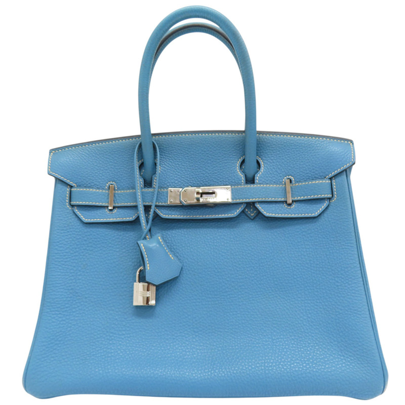 牛仔藍 Togo牛皮 Birkin30 柏金包 手提包 口D刻 金扣【HERMES 愛馬仕】-0
