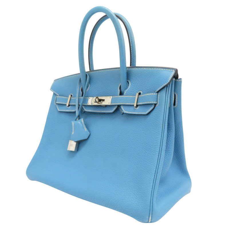 牛仔藍 Togo牛皮 Birkin30 柏金包 手提包 口D刻 金扣【HERMES 愛馬仕】-1