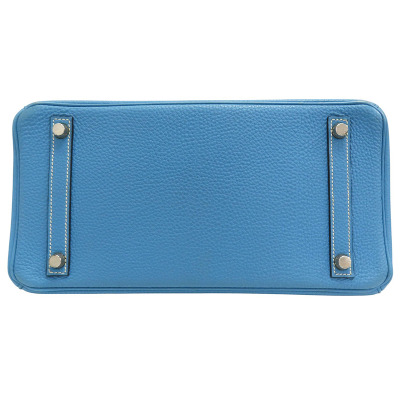 牛仔藍 Togo牛皮 Birkin30 柏金包 手提包 口D刻 金扣【HERMES 愛馬仕】-3