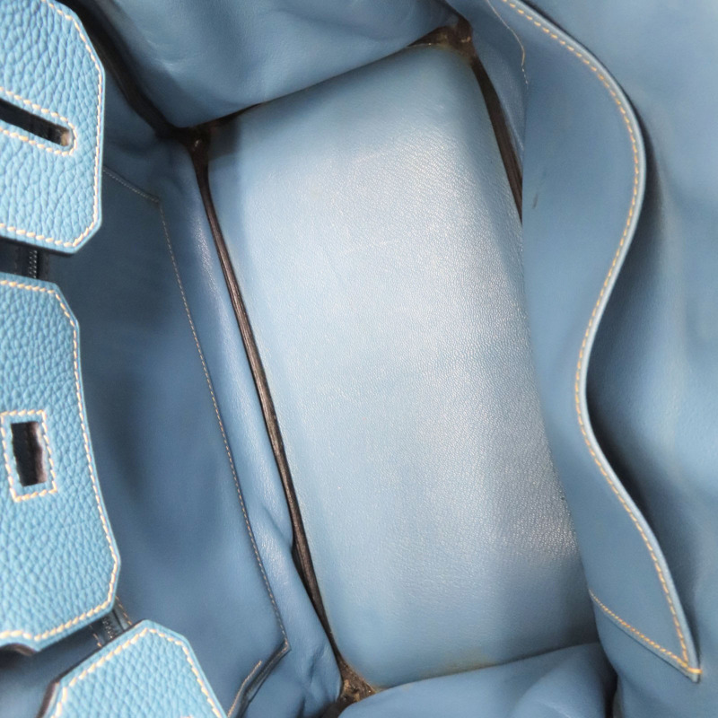 牛仔藍 Togo牛皮 Birkin30 柏金包 手提包 口D刻 金扣【HERMES 愛馬仕】-4