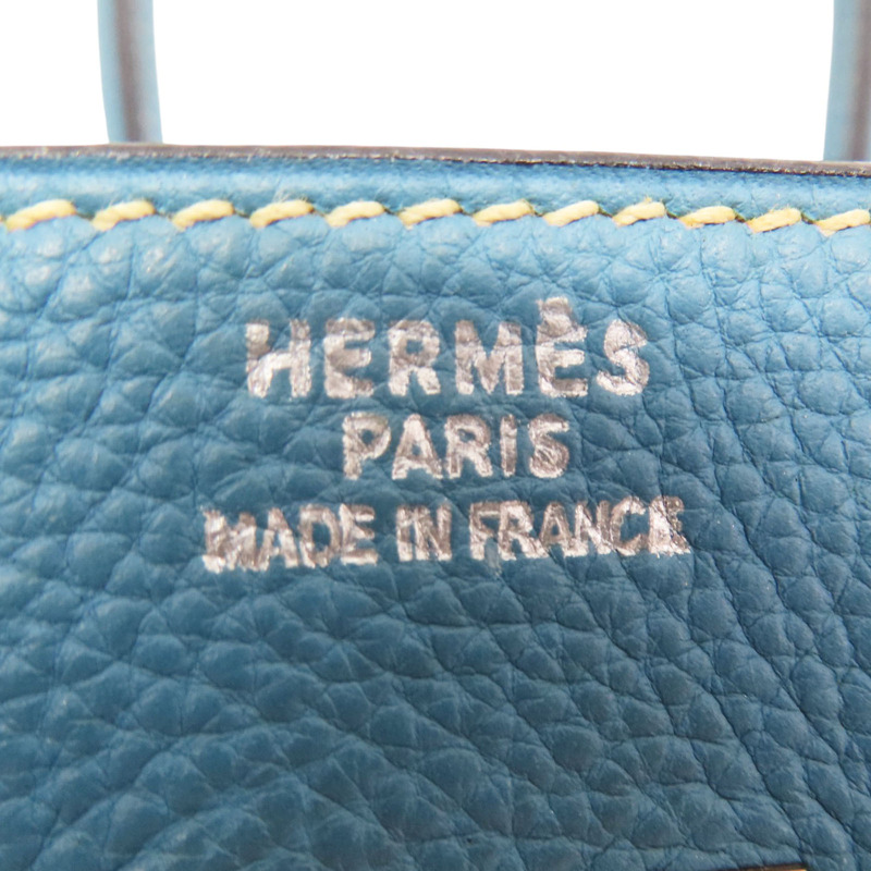 牛仔藍 Togo牛皮 Birkin30 柏金包 手提包 口D刻 金扣【HERMES 愛馬仕】-5