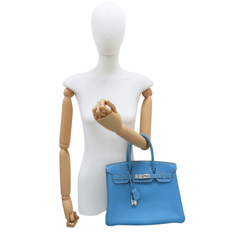 牛仔藍 Togo牛皮 Birkin30 柏金包 手提包 口D刻 金扣【HERMES 愛馬仕】-7