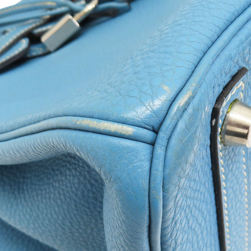 牛仔藍 Togo牛皮 Birkin30 柏金包 手提包 口D刻 金扣【HERMES 愛馬仕】-8