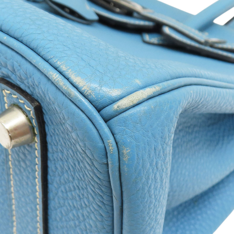 牛仔藍 Togo牛皮 Birkin30 柏金包 手提包 口D刻 金扣【HERMES 愛馬仕】-9