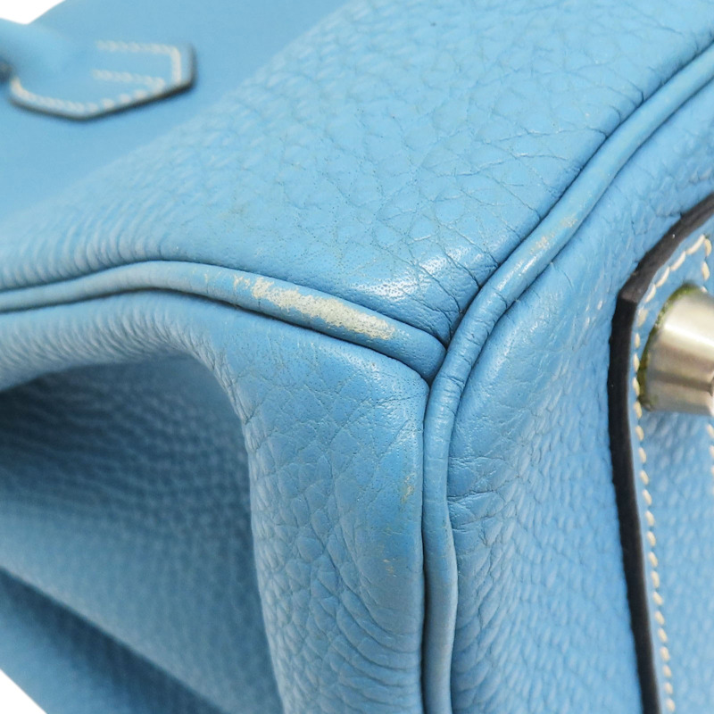 牛仔藍 Togo牛皮 Birkin30 柏金包 手提包 口D刻 金扣【HERMES 愛馬仕】-10