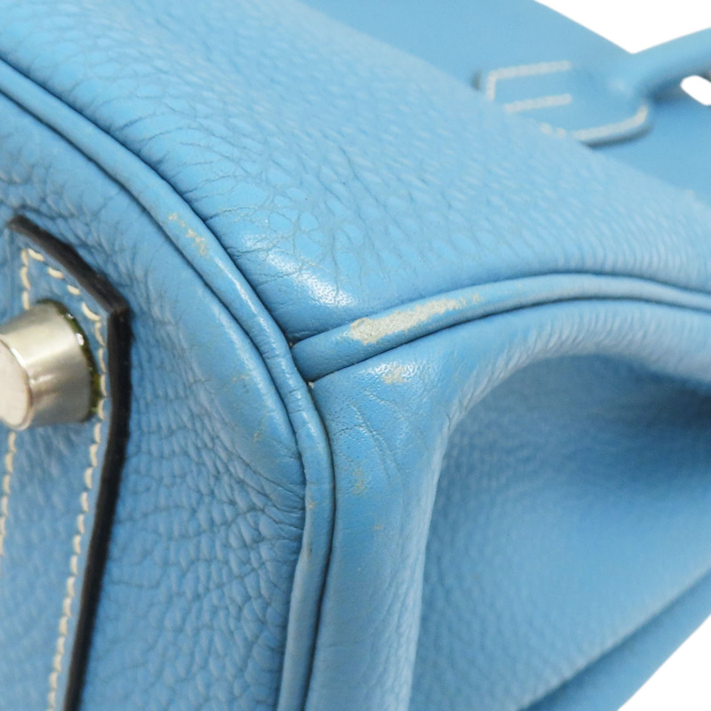 牛仔藍 Togo牛皮 Birkin30 柏金包 手提包 口D刻 金扣【HERMES 愛馬仕】-11