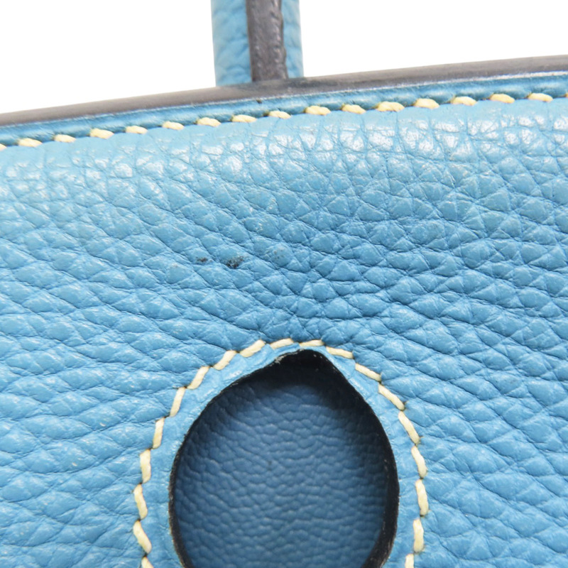 牛仔藍 Togo牛皮 Birkin30 柏金包 手提包 口D刻 金扣【HERMES 愛馬仕】-16