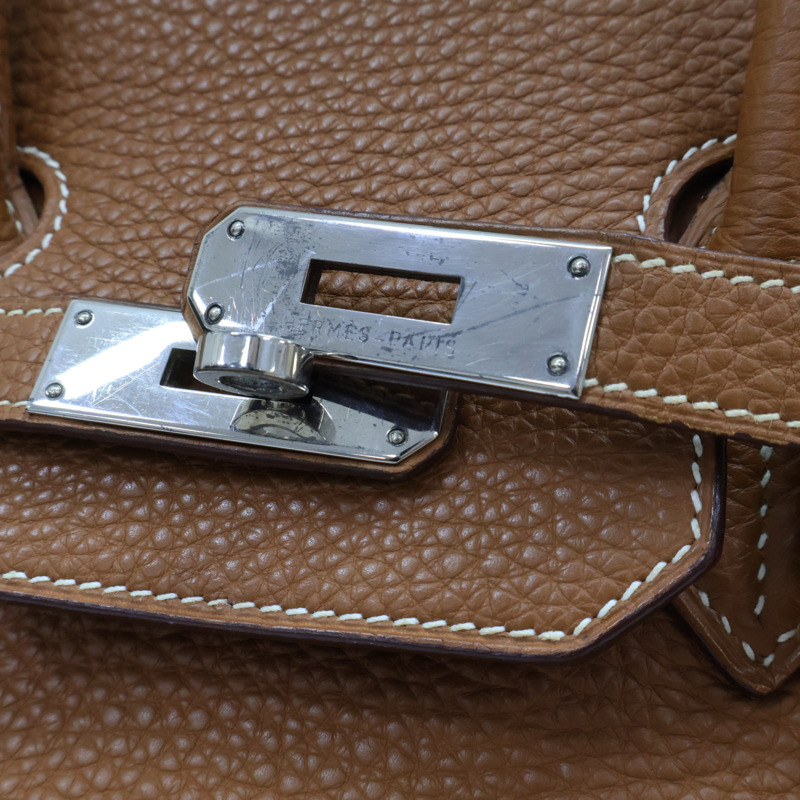 金棕色 Togo牛皮 Birkin 35 柏金包 手提包 □H刻 銀扣【HERMES 愛馬仕】-14