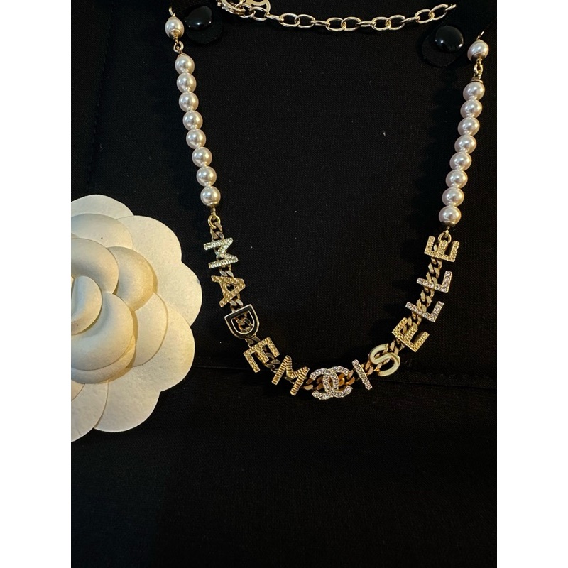 Chanel香奈兒珍珠水鑽項鍊-0