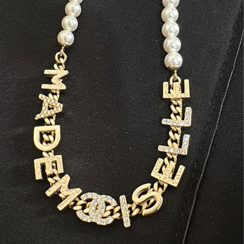 Chanel香奈兒珍珠水鑽項鍊-6