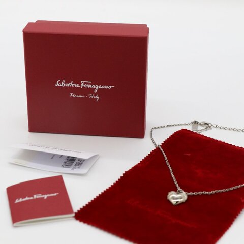 Salvatore Ferragamo 菲拉格慕 Gancini 金屬 愛心造型 吊墜項鍊