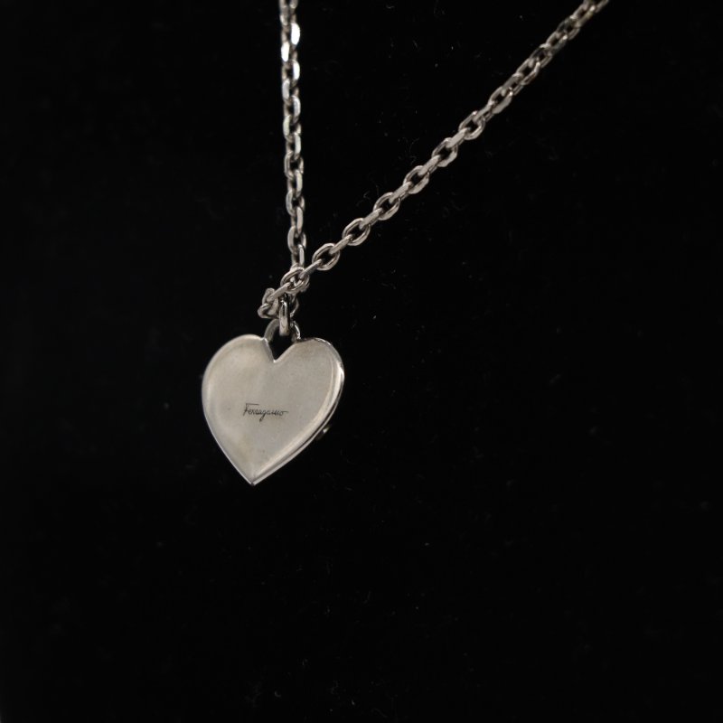 SALVATORE FERRAGAMO 菲拉格慕 Gancini 金屬 愛心造型 吊墜項鍊-10