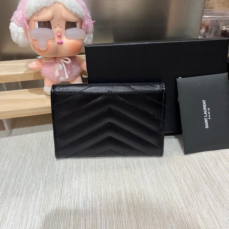 Ysl CASSANDRE MATELASSÉ FRAGMENTS FLAP CARD CASE IN GRAIN DE POUDRE LEATHER-2