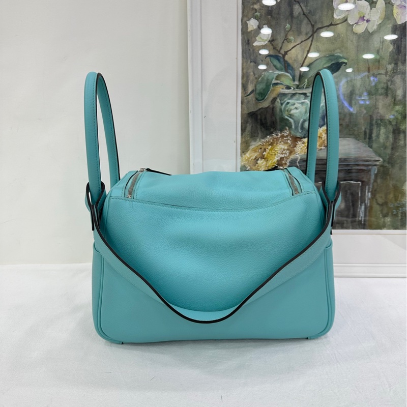 愛馬仕/Hermes Lindy26 手提單肩包 馬卡龍藍 EC皮 T刻-2