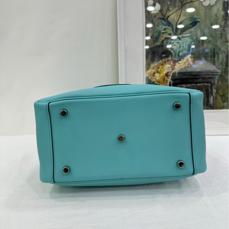 愛馬仕/Hermes Lindy26 手提單肩包 馬卡龍藍 EC皮 T刻-5