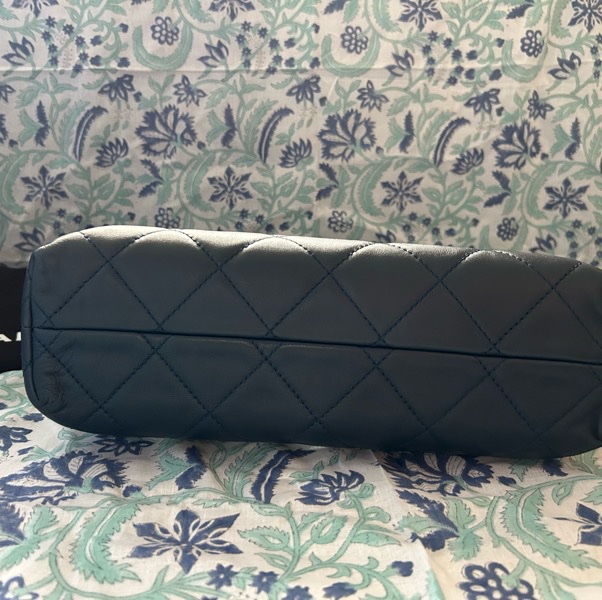 國際精品CHANEL香奈兒CF 肩背包 很深的氣質藍 銀扣鍊-15