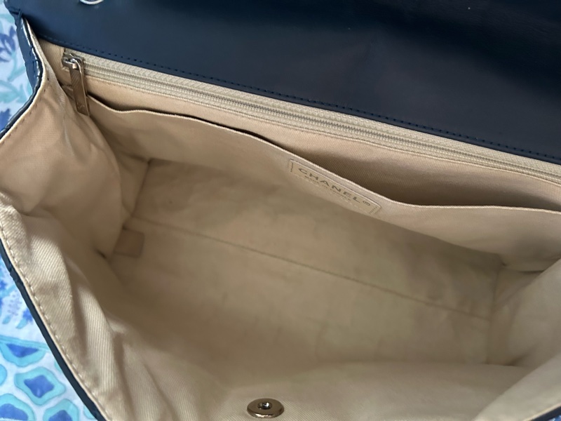 國際精品CHANEL香奈兒CF 肩背包 很深的氣質藍 銀扣鍊-25