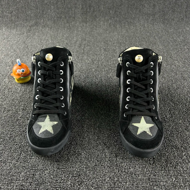 Chanel香奈兒黑色高幫運動鞋 尺碼:36 碼-1