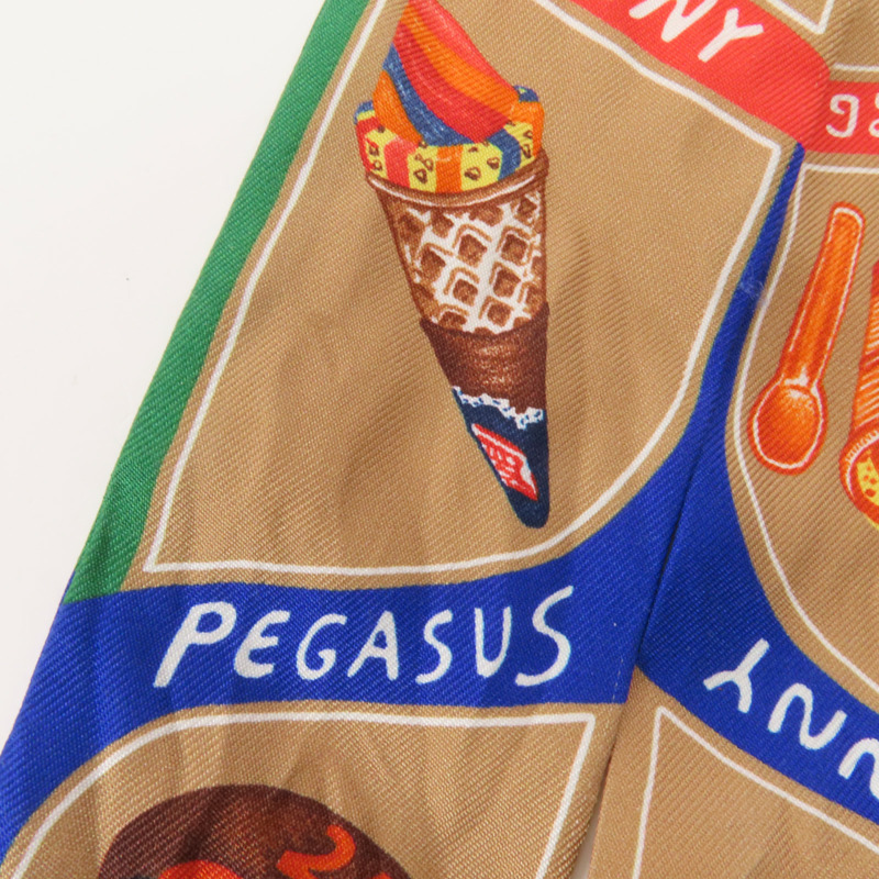 HERMES 絲質Twilly絲巾Multicolor-4