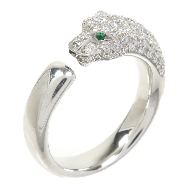 CARTIER 18K白金Diamond Panthere De Cartier鑽石戒指Cartier#54/US#6.75-0