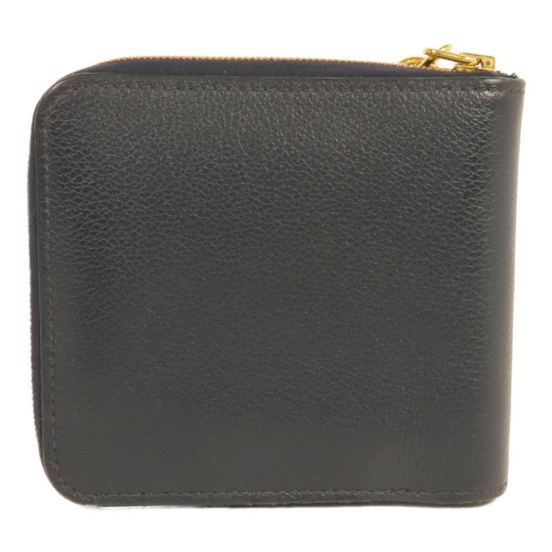 HERMES Evercolor皮革Zipper Wallet金扣錢包Bleu Nuit-2